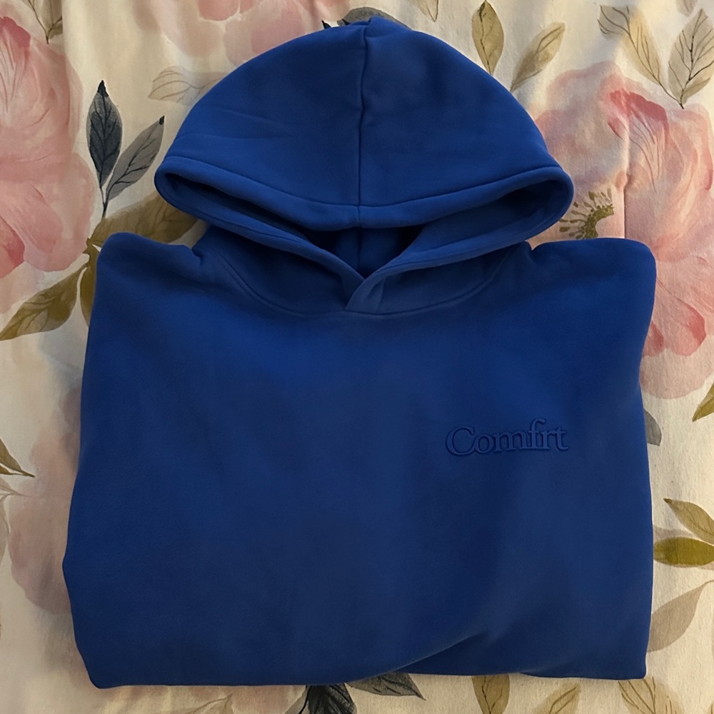 Comfrt Cobalt Blue Minimalist Hoodie L *never worn